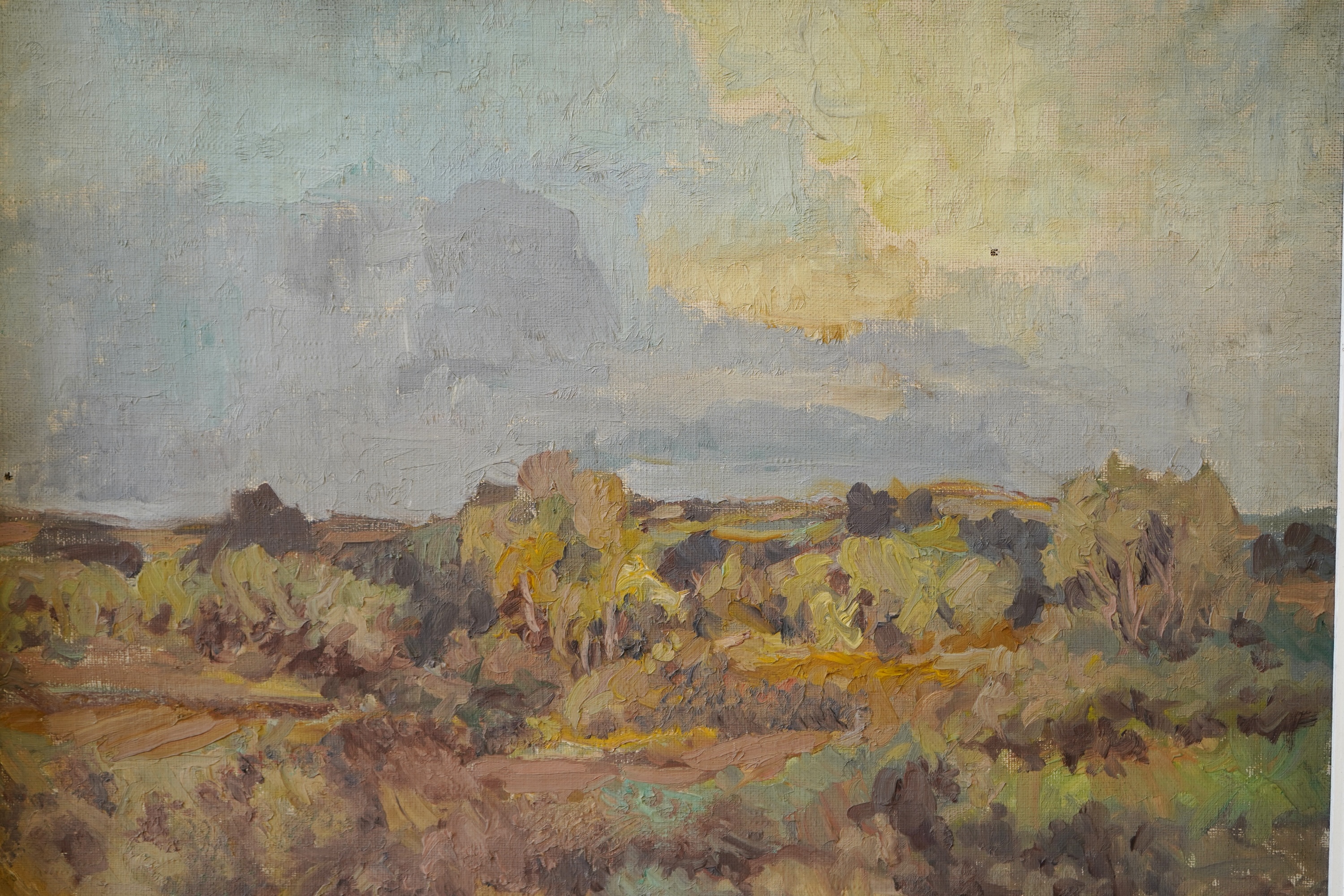 Arthur Spooner (1873-1962), Landscape, unsigned, oil on canvas, 40 x 49cm, Provenance - Artists summer studio, East coast.